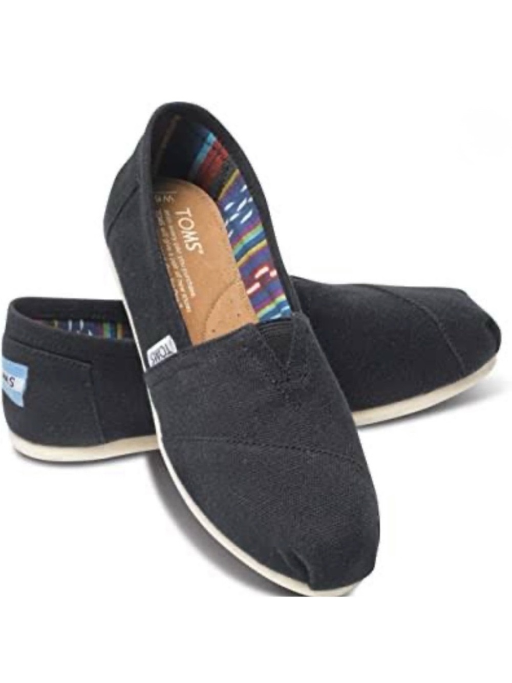 TOMS Black Alpargata Slip On Flats New Size 7.5